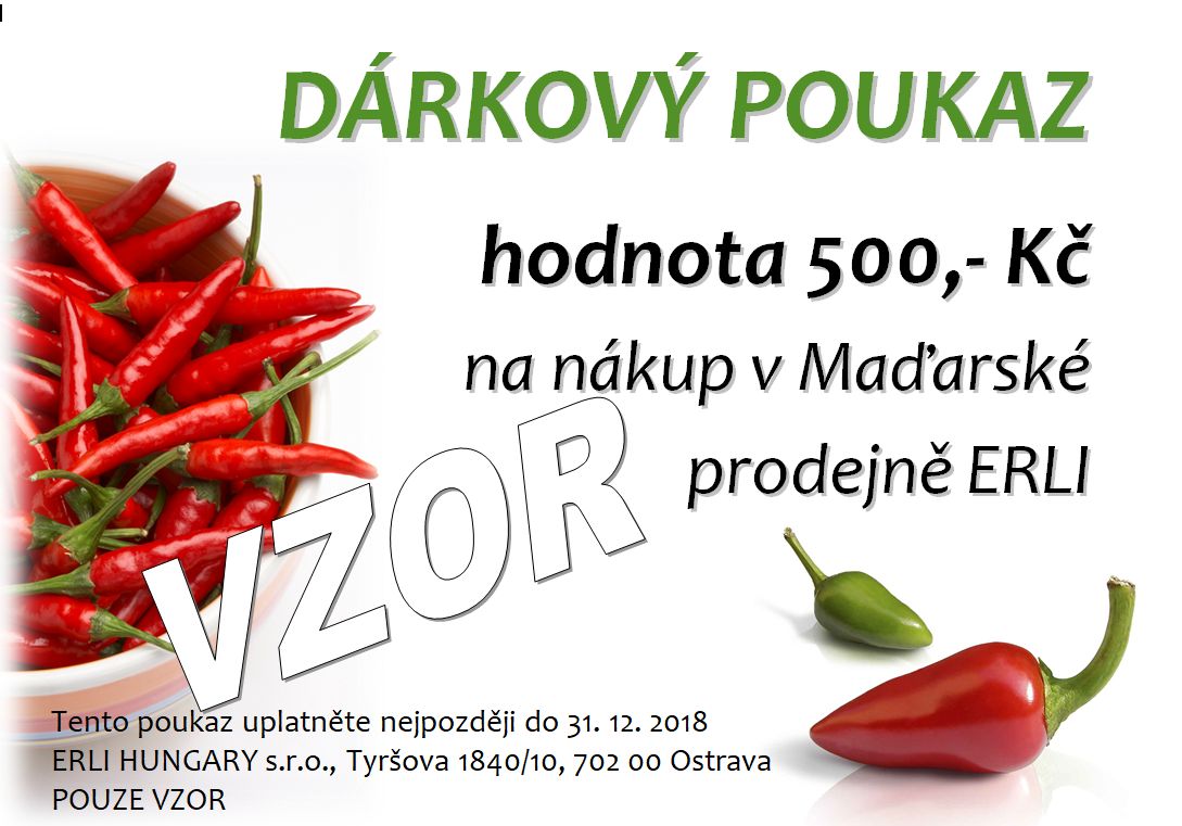 dárková poukázka - obchod